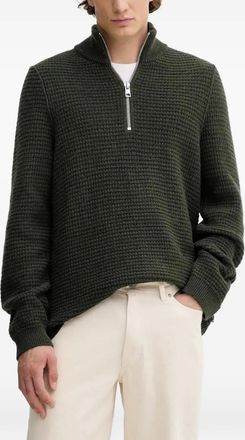 Marc O'Polo Trui met textuur en rits - Groen