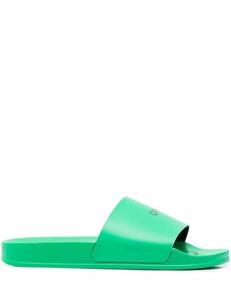 Off-white Sandali slides con stampa - Verde