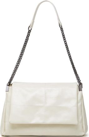 Generic Leather Shoulder Bag Chain Purse for Women Fashion Large Purse and Handbag Retro Chain Satchel Hobo Purses (White)