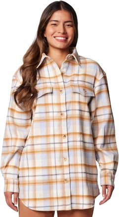 Columbia Calico Basin Shacket Womens Multi Plaid Stretch Spread Collar JAX775