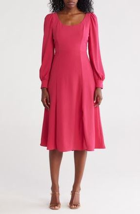 Julia Jordan Long Sleeve Scoop Neck Dress in Pink at Nordstrom Rack, Size 10