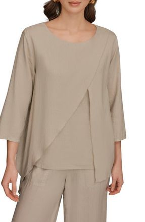 DKNY Overlap Wrap Front Top in Tuscan Gre at Nordstrom, Size X-Small