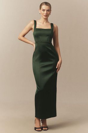 BHLDN Sleeveless Square-Neck Corset Maxi Dress