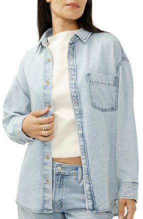 Silver Jeans Co Denim Button-Up Beach Shirt in Moonstone at Nordstrom, Size X-Large