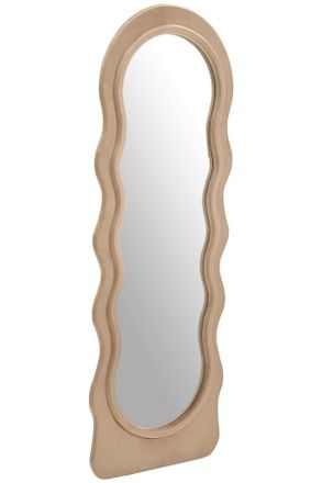 MID.YOU Mid.you Wandspiegel, Taupe, Glas, Textil, Holzwerkstoff, oval, 59x160x4 cm, Ganzk&ouml;rperspiegel, Garderobe, Garderobenspiegel