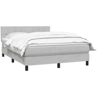 vidaXL Cama Box Spring Con Colch&oacute;n Terciopelo Gris Claro 160x220 Cm Vidaxl