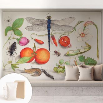 Tulup Carta Da Parati Non Tessuto - Decorazione Da Muro - Traspirante - Con Motivo - Per Camera Da Letto Cucina Illustrazione Naturalistica 208x146 Cm