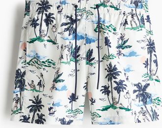 H&M Gemusterte Badeshorts - White