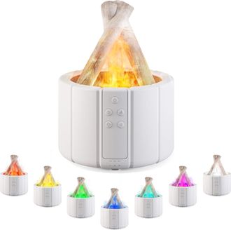 OEM Difusor De Aceites Esenciales Con Efecto De Llama, Humidificador De Aire De 280 Ml, Brillo Ajustable, 3 Temporizadores, Con Control Remoto, Difusor De