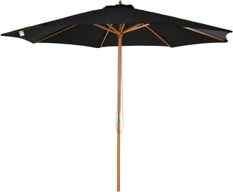 OUTSUNNY Sombrilla de jard&iacute;n 300x300x250 cm negro