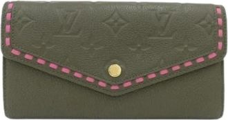 Louis Vuitton Pre-owned Long wallet (bi-fold) - Dames - Vintage Accessoires - Groen - ONE Size - Leer - Vintage