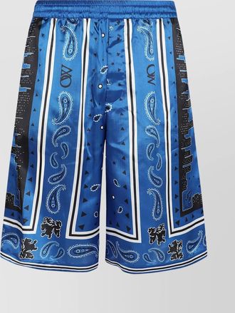 Off-white bandana print viscose bermuda shorts