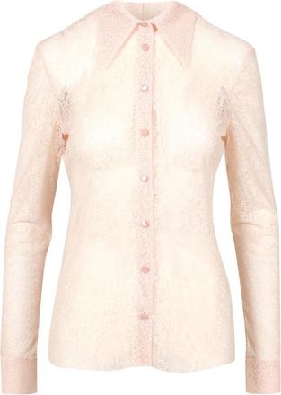 Philosophy di Lorenzo Serafini Geborduurde Beige Blouse - Dames - Overhemden - Beige - XS - Katoen - Overhemden