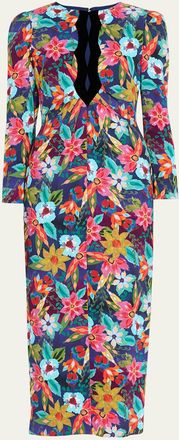 Saloni Jinx-C Velvet Cutout Midi Dress