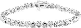 Effy Sterling Silver Diamond Heart Tennis Bracelet - 0.22ct. at Nordstrom Rack