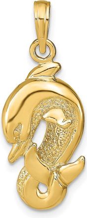 Diamond2Deal 14k Yellow Gold Dolphin Pendant
