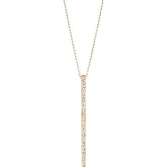 Sethi Couture Alice Diamond Linear Bar Pendant Necklace in Yellow Gold at Nordstrom