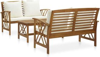 vidaXL Muebles De Jard&iacute;n 3 Piezas Con Cojines Madera Maciza De Acacia Vidaxl