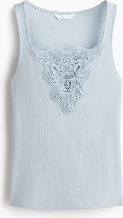 H&M Top mit Spitze - Hellblau