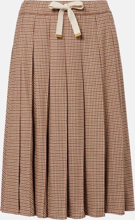 Moncler Checked pleated midi skirt