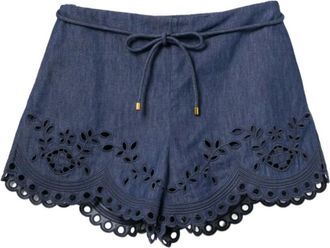Zimmermann Korte Broeken, Dames, Blauw, L, Katoen, Mahon Shorts