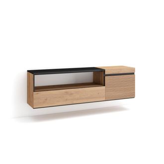 Skraut Home Skraut Home - Mueble Tv, Televisi&oacute;n, Muebles De Sal&oacute;n, Almacenaje, 150x45x35cm, Para Tv Hasta 65, Colgado, Suspendido, Estilo Moderno, Roble