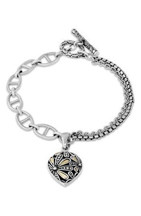 Samuel B. Floral Charm Bracelet in Silver And Gold at Nordstrom Rack