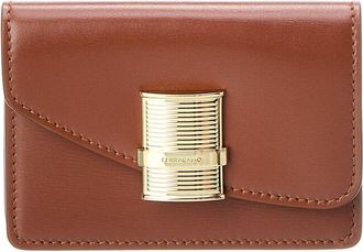 Ferragamo Ferragamo Fiamma Leather Card Holder