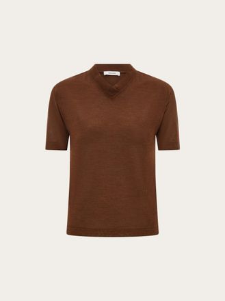 Ferragamo Women Silk T-shirt Brown