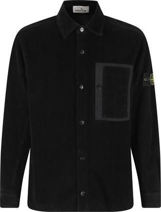 Stone Island Comfort-fit Corduroy Overshirt - Heren - Zomerjassen - Zwart - S - Katoen - Jassen