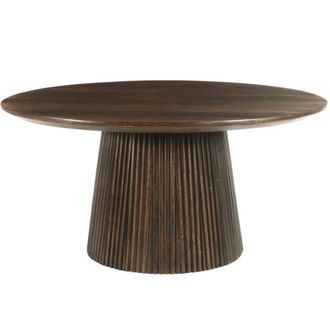 Moloo de centro redonda D80 cm en madera maciza marr&oacute;n