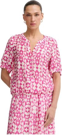 Marc Aurel Modal Blouse met opstaande kraag - Dames - Blouses - Roze - 3XL - Overhemden