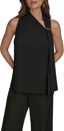 DKNY Asymmetric Sleeveless Top in Black at Nordstrom, Size Large