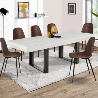 IDMarket Idmarket - Mesa De Comedor Extensible Phoenix 4-8 Personas Madera Gris 160-200 Cm