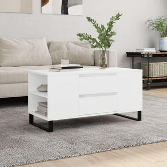 vidaXL Mesa De Centro Madera De Ingenier&iacute;a Blanco 102x44,5x50 Cm Vidaxl