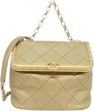 Chanel Pre-owned Lamsleer Schoudertas - Dames - Vintage Schoudertas - Beige - ONE Size - Leer - Vintage