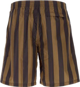 Fendi Mens Swimming Shorts Brown Polyester Swimwear