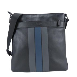 Coach Black Gray Navy Leather Shoulder Bag (Pre-Owned)