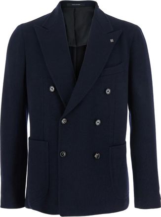 Tagliatore Blazer doppiopetto con revers a lancia - Blu