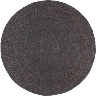 vidaXL Vidaxl - Alfombra de yute tejida a mano redonda gris oscuro 240 cm