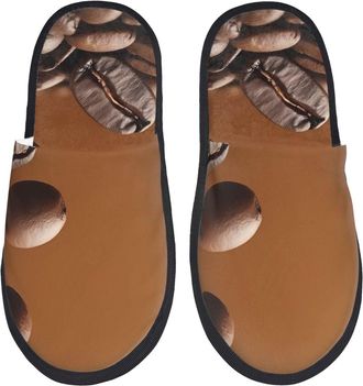 Generic Coffee Beans Unisex House Shoes Warm House Slippers Soft Shoes For Bedroom Winter Outdoor M