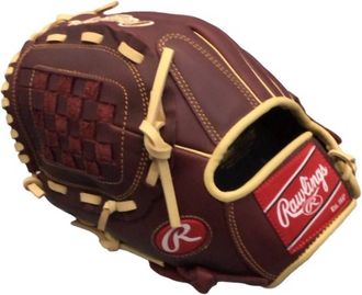 Rawlings Sandlot Full Right Fielders Glove In Maroon/tan