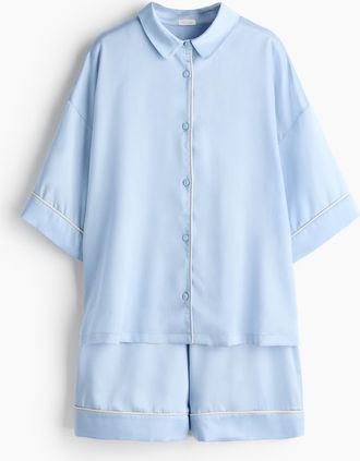 H&M Satinpyjama - Blue