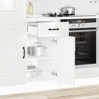Berkfield Home Kitchen Base Cabinet Kalmar High Gloss White Engineered Wood