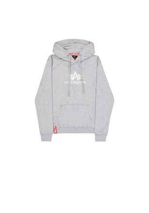 Alpha Industries Hoodie ALPHA INDUSTRIES New Basic Hoodie BL W, Damen, Gr. XS, grau (grau heather), Obermaterial: 80% Baumwolle, 20% Polyester, regular fit, Sweatshirt