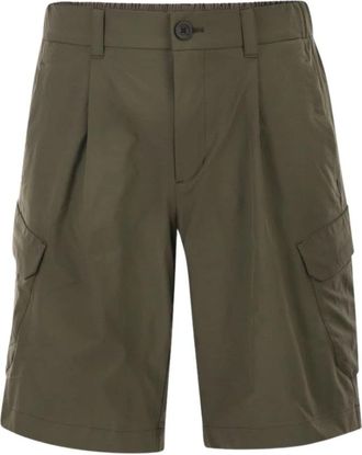 Herno Technische Cargo Bermuda Shorts van Stof - Heren - Korte Broeken - Groen - L - Polyester - Korte Broeken