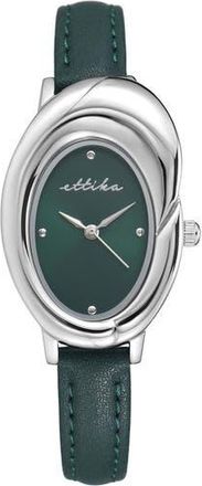 Ettika Bubble Dome Leather Strap Watch in Emerald at Nordstrom Rack
