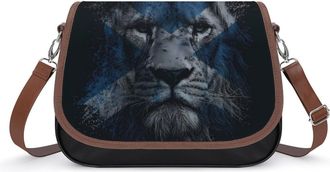 Generic Scottish Flag with Lion Fashion Womens Crossbody Bags Novelty Handbag Shoulder Bag Purse