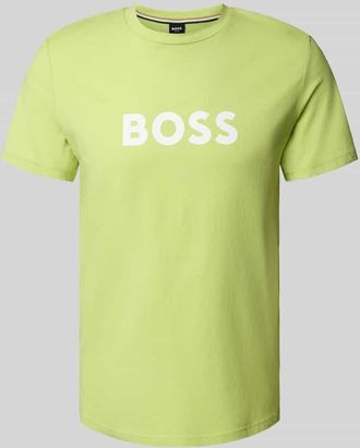 HUGO BOSS T-Shirt mit Label-Print in Hellgruen, Größe M