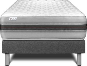 VITALIT Vitalit - Base Tapizada Gris + Colch&oacute;n Con Espuma Viscoel&aacute;stica 90 X 190
